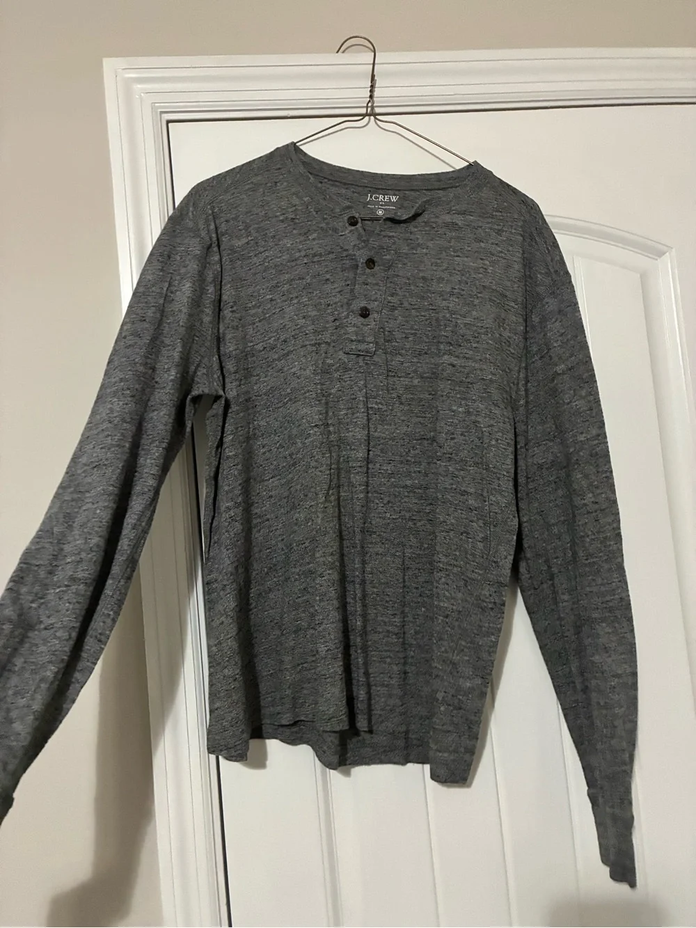 J. Crew Men's Heather Gray Long-Sleeve Henley